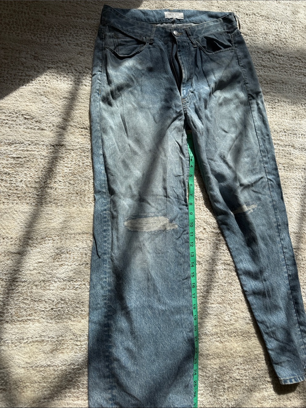 rag & bone Faded Blue Wide-Leg Jeans - Picture 6 of 7
